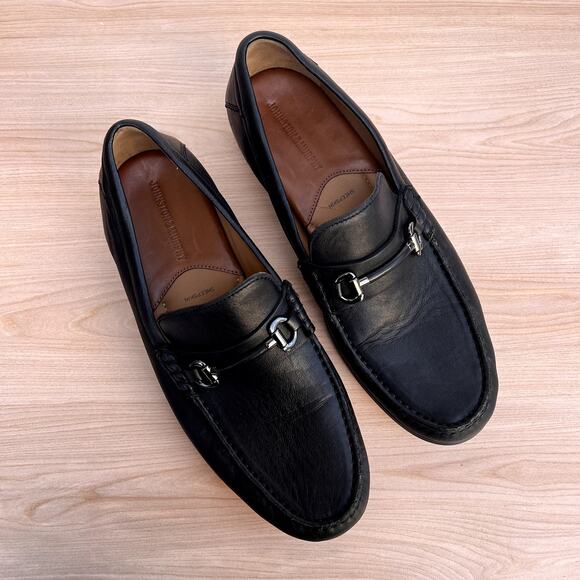 Johnston & Murphy Men's Black Baldwin Horse bit Sheepskin loafers, Size 11.5 - Picture 9 of 11